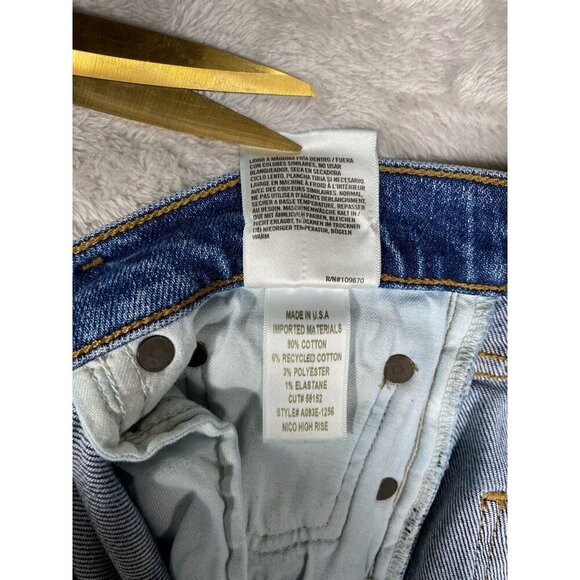 AGOLDE Nico High Rise Skinny Jeans - Button Fly - Dark Wash - Made in USA -27 - Picture 7 of 14